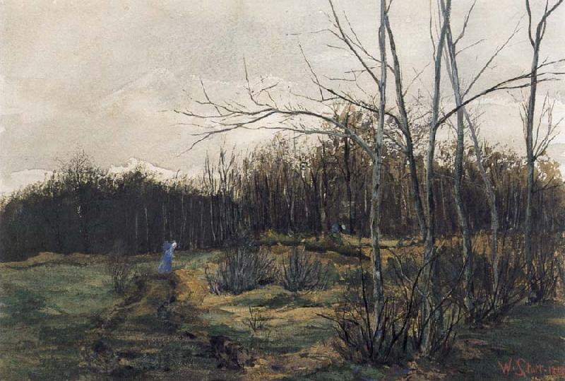 William Stott of Oldham Woodgathering Norge oil painting art